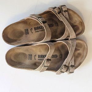 Birkenstock Leather Franca Sandals Tobacco Brown Size EU 38 US 7 - 7.5
